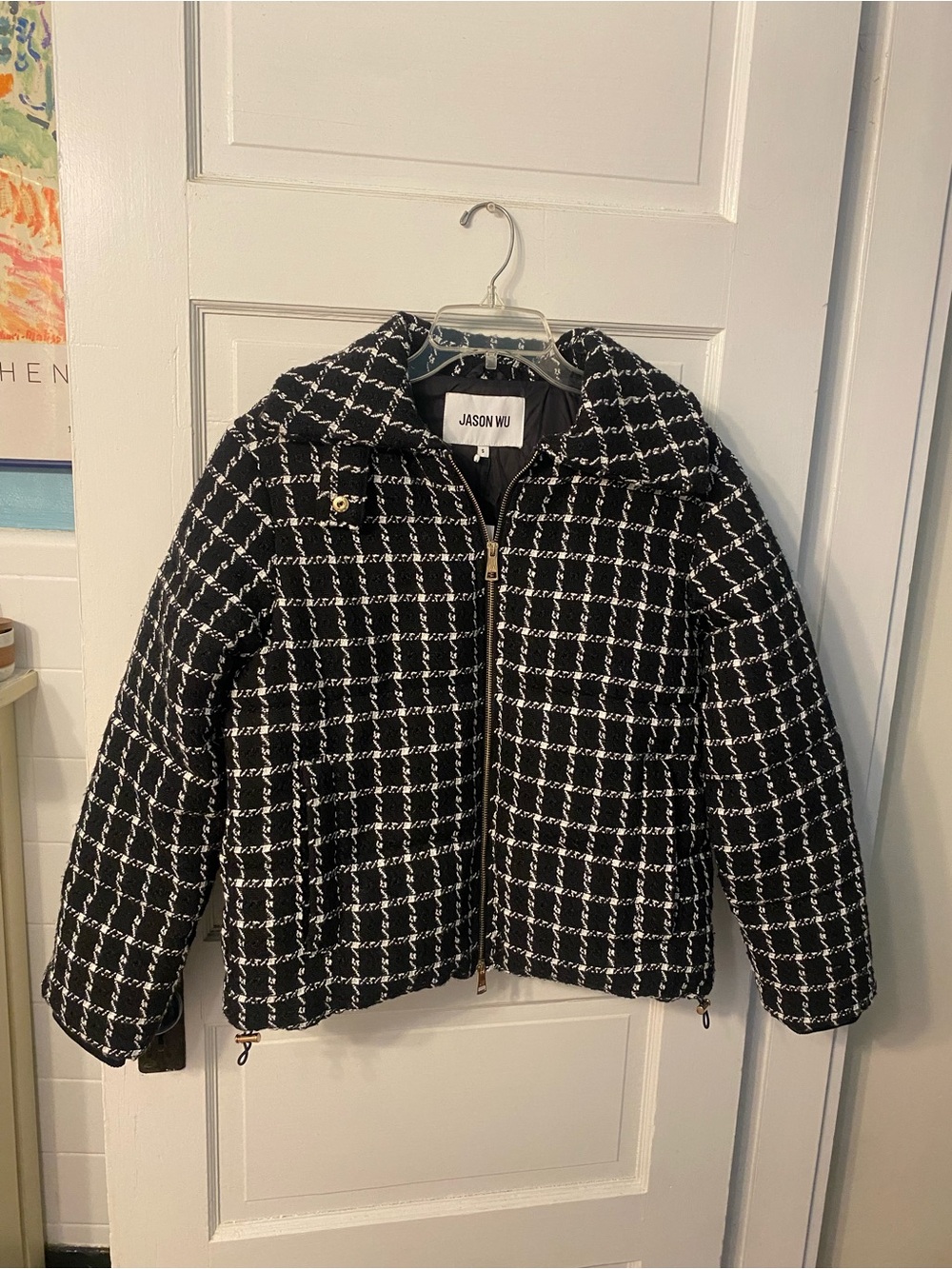 Jason Wu Women’s Black & White Checked Quilted Jacket NWT